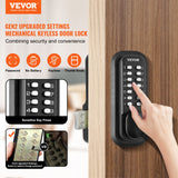 VEVOR Mechanical Keyless Entry Door Lock, 14 Digit Keypad, Water-proof Zinc Alloy, Outdoor Gate Door Locks Set with Surface-mounted Latch, Keypad and Knob, Easy to Install, for Garden, Garage, Yard - Front View