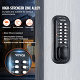 VEVOR Mechanical Keyless Entry Door Lock, 14 Digit Keypad, Water-proof Zinc Alloy, Outdoor Gate Door Locks Set with Surface-mounted Latch, Keypad and Knob, Easy to Install, for Garden, Garage, Yard - Rear View