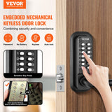 VEVOR Mechanical Keyless Entry Door Lock 14 Digit Keypad and Handle Embedded - Front View