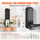 VEVOR Mechanical Keyless Entry Door Lock 14 Digit Keypad and Handle Embedded - Side View