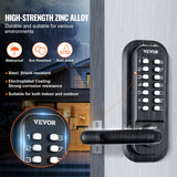 VEVOR Mechanical Keyless Entry Door Lock, 14 Digit Keypad, Water-proof Zinc Alloy, Double-sided Embedded Outdoor Gate Door Locks Set with Keypad and Handle, Easy to Install, for Garden, Garage, Yard - Rear View