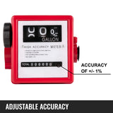 VEVOR Mechanical Fuel Meter 20 GPM Fuel Flow Meter 3-Digital Batch Display Fuel Transfer Meter 2.54 cm Diesel Fuel Flow Meter All Fuel Transfer Pumps