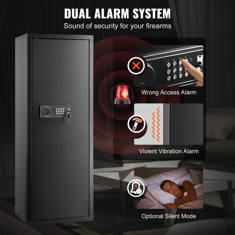 6-8 Rifles Gun Safe, Rifle Safe with Lock & Digital Keypad, Quick Access Tall Gun Storage Cabinet with Removable Shelf, Rifle Cabinet for Home Rifle and Shotguns