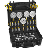 VEVOR Hydraulic Pressure Test Kit, 10/100/250/400/600bar, 5 Gauges 13 Couplings 14 Tee Connectors 5 Test Hoses, Excavator Hydraulic Test Gauge Set with Carrying Case for Excavator Tractors Machinery - Extra Image