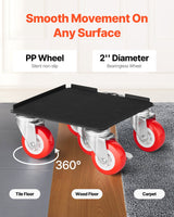 VEVOR Furniture Dolly Heavy Duty Furniture Mover with 5 Wheels 1575 kg Capacity - Top-Down View