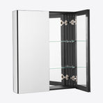 Medicine Cabinet, 26 x 30 inch, Medicine Cabinet for Bathroom with Mirror,  Aluminum Frame Bathroom Wall Cabinet, 2-layer Adjustable Shelves, Recessed & Wall-mounted Installation