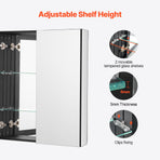 Medicine Cabinet, 26 x 30 inch, Medicine Cabinet for Bathroom with Mirror,  Aluminum Frame Bathroom Wall Cabinet, 2-layer Adjustable Shelves, Recessed & Wall-mounted Installation