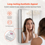Medicine Cabinet, 26 x 30 inch, Medicine Cabinet for Bathroom with Mirror,  Aluminum Frame Bathroom Wall Cabinet, 2-layer Adjustable Shelves, Recessed & Wall-mounted Installation