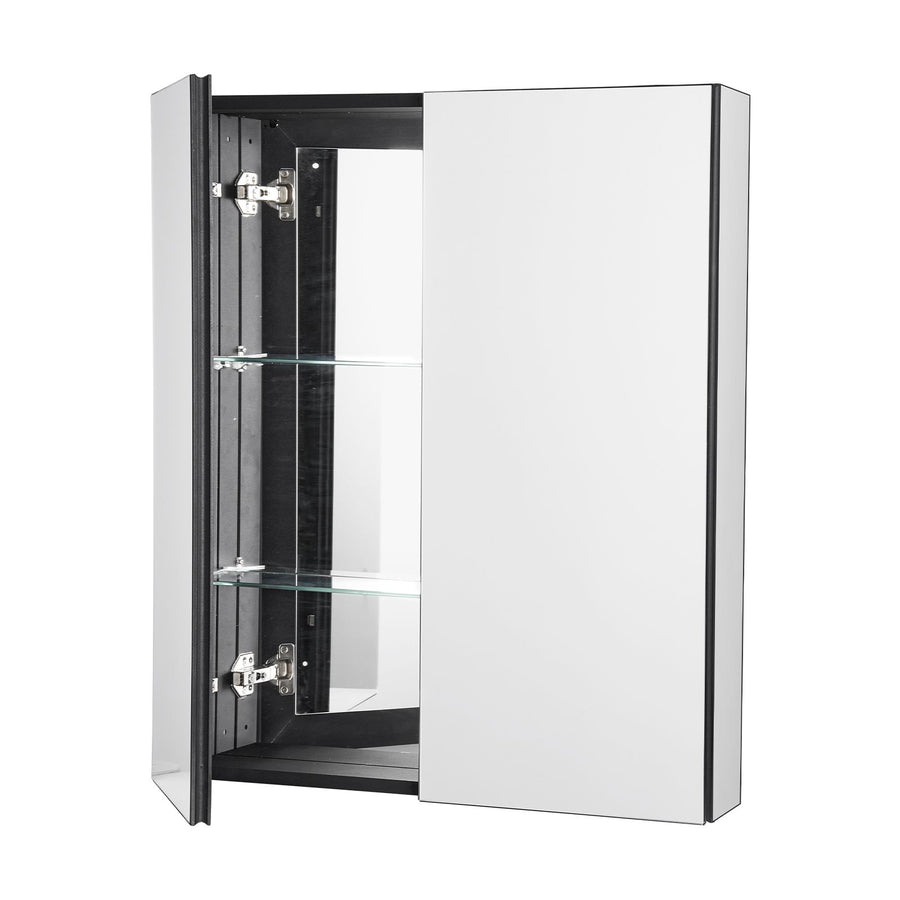 Medicine Cabinet, 26 x 30 inch, Medicine Cabinet for Bathroom with Mirror,  Aluminum Frame Bathroom Wall Cabinet, 2-layer Adjustable Shelves, Recessed & Wall-mounted Installation