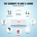 VEVOR Jewelry Cleaner Ultrasonic Machine, Ultrasonic Cleaner Machine 16oz (470ml) with 4 Timer Modes, Portable ultrasonic jewelry cleaner with Cleaning Basket for Eyeglasses, Watches, Dentures, Rings - Side View