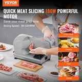 VEVOR Meat Slicer, 180W Electric Deli Food Slicer with 7.5" SUS420 Stainless Steel Blade and Blade Guard, 0 - 0.6 inch Adjustable Thickness for Home