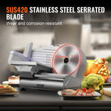VEVOR Meat Slicer, 180W Electric Deli Food Slicer with 7.5" SUS420 Stainless Steel Blade and Blade Guard, 0 - 0.6 inch Adjustable Thickness for Home