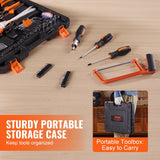 VEVOR Tool Kit 216 Piece General Household Hand Tool Set with Portable Tool Case - 45-Degree Angle