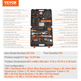 VEVOR Tool Kit 216 Piece General Household Hand Tool Set with Portable Tool Case - Close-Up Angle