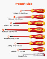 VEVOR Insulated Screwdriver Set?12-Piece Insulated Tool Set?for Electricians - Front View
