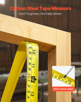 VEVOR Tape Measure 7620mm Retractable Imperial Metric for Decoration - Side View