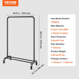 VEVOR Clothes Rack, Heavy Duty Clothing Garment Rack with Hanging Rod and Bottom Storage Area, Clothing Rack for Bedroom Guest Room - Close-Up Angle