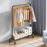 VEVOR Clothes Rack, Heavy Duty Clothing Garment Rack with Hanging Rod and Bottom Storage Area, Clothing Rack for Bedroom Guest Room - Low Angle