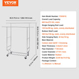 VEVOR Heavy Duty Clothes Rack, Double Hanging Rod Clothing Garment Rack for Hanging Clothes, Adjustable Height and Extendable Length Clothing Rack with Bottom Storage Area, 272 KG Load Capacity
