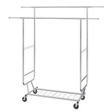 VEVOR Heavy Duty Clothes Rack, Double Hanging Rod Clothing Garment Rack for Hanging Clothes, Adjustable Height and Extendable Length Clothing Rack with Bottom Storage Area, 272 KG Load Capacity - Extra Image