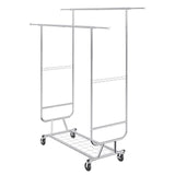 VEVOR Heavy Duty Clothes Rack, Double Hanging Rod Clothing Garment Rack for Hanging Clothes, Adjustable Height and Extendable Length Clothing Rack with Bottom Storage Area, 272 KG Load Capacity - Extra Image