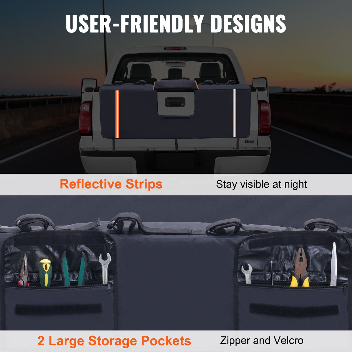 VEVOR 53-inch Tailgate Pad 5-Bike Pickup Truck Bed Tailgate Pad Protector Cover
