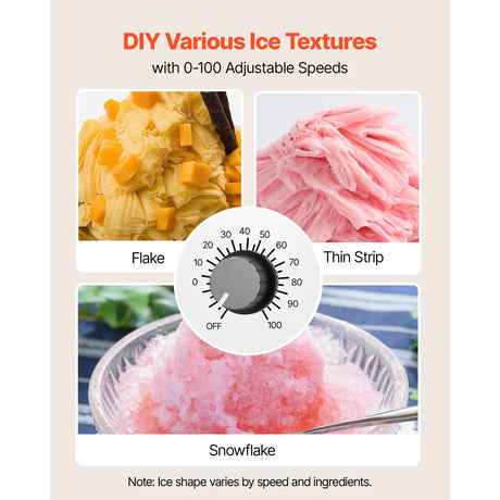 Snowflake Ice Machine, 40KG/24H Snowflake Ice Maker, Ice-Shaver Machine with Stainless Steel Blade, Electric, image 3