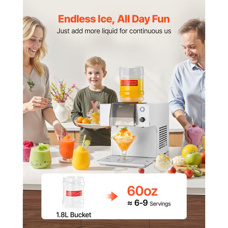 Snowflake Ice Machine, 40KG/24H Snowflake Ice Maker, Ice-Shaver Machine with Stainless Steel Blade, Electric, image 4