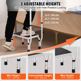 Step Stool 1-Step 150KG Capacity, 3 Adjustable Height with Handle Steel Step Ladder, Portable Toddler Step Stools for Adults, Non-Slip Sturdy Step Ladders for Office, RVs, Pets - Front View