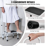 VEVOR Step Stool 1-Step 150KG Capacity, 3 Adjustable Height with Handle Steel Step Ladder, Portable Toddler Step Stools for Adults, Non-Slip Sturdy