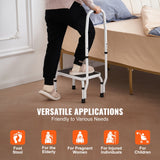 VEVOR Step Stool 1-Step 150KG Capacity, 3 Adjustable Height with Handle Steel Step Ladder, Portable Toddler Step Stools for Adults, Non-Slip Sturdy