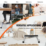 VEVOR Step Stool 1-Step 150KG Capacity, Folding Steel Step Ladder 3 Adjustable Height, Portable Toddler Step Stools for Adults, Non-Slip Sturdy Step Ladders for Office, RVs, Pets, Bathrooms,Bedrooms - Rear View