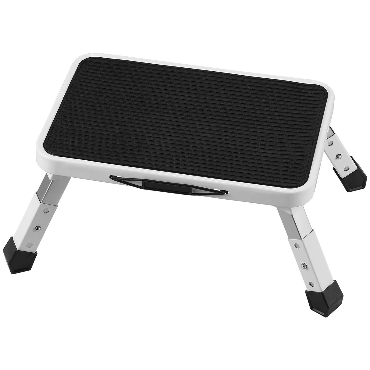 VEVOR Step Stool 1-Step 150KG Capacity, Folding Steel Step Ladder 3 Adjustable Height, Portable Todd