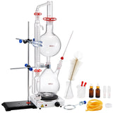 VEVOR Essential Oil Distillation Kit, 2000ml Distillation Apparatus, 3.3 Boro Lab Glassware Distillation Kit with 1000W Heating Plate and 24, 40 Joint, 28 pcs Set - Extra Image