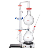 VEVOR Essential Oil Distillation Kit, 2000ml Distillation Apparatus, 3.3 Boro Lab Glassware Distillation Kit with 1000W Heating Plate and 24, 40 Joint, 28 pcs Set - Extra Image