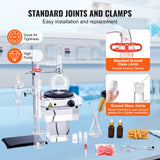 VEVOR Essential Oil Distillation Kit, 500ml Distillation Apparatus, 3.3 Boro Lab Glassware Distillation Kit with 1000W Heating Plate and 24, 40 Joint, 33 pcs Set - Top-Down View