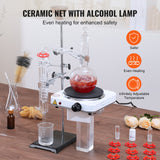 VEVOR Essential Oil Distillation Kit, 500ml Distillation Apparatus, 3.3 Boro Lab Glassware Distillation Kit with 1000W Heating Plate and 24, 40 Joint, 33 pcs Set - 45-Degree Angle