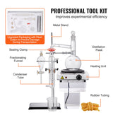 VEVOR Essential Oil Distillation Kit, 500ml Distillation Apparatus, 3.3 Boro Lab Glassware Distillation Kit with 1000W Heating Plate and 24, 40 Joint, 33 pcs Set - Rear View