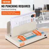 VEVOR Thermal Binding Machine, 500 Sheets Capacity Book Binding Machine, Thermal Book Binder 50mm Binding Thickness A3(Short Edge)/A4/A5 Document, with Infrared Optical Detection - Front View