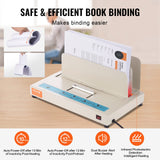 VEVOR Thermal Binding Machine, 500 Sheets Capacity Book Binding Machine, Thermal Book Binder 50mm Binding Thickness A3(Short Edge)/A4/A5 Document, with Infrared Optical Detection - 45-Degree Angle