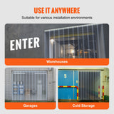 VEVOR Strip Curtain, 3048 cm L x 30.5 cm W x 3 mm Thickness, Clear PVC Smooth Curtain Strip Door Bulk Roll, Plastic Door Strips for Doorway of Supermarket, Garage, Warehouse, Barn, Pet Animal House - Rear View