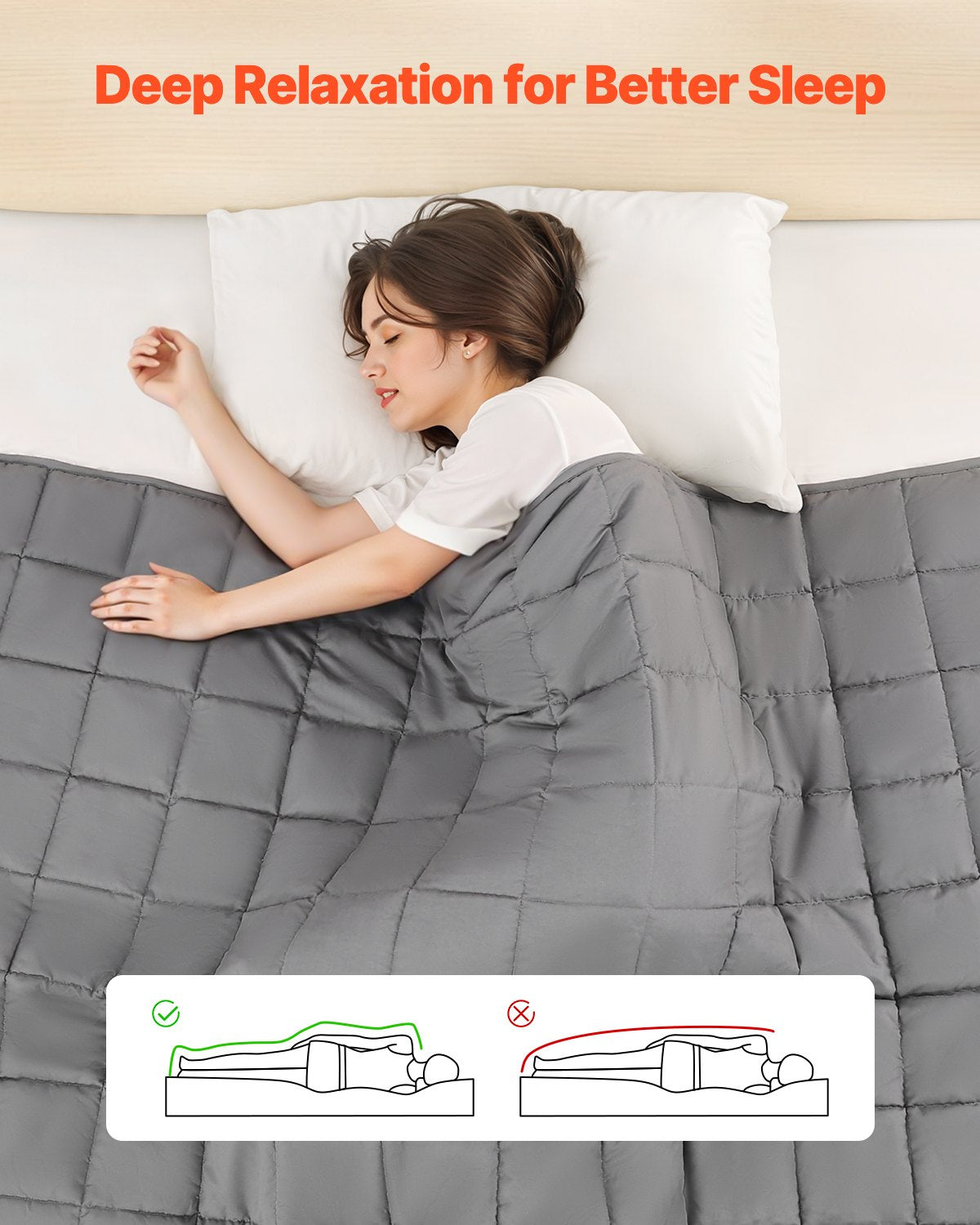 Weighted Blanket, 11 kg, 2235 x 2640 mm King Size, Cooling Breathable Heavy Blanket with Glass Beads, All-Season Use, Suitable for 113-140 kg Adults, Anxiety Stress Relief, Improve Sleep, Grey