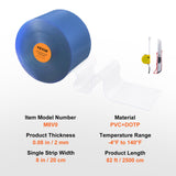 VEVOR Strip Curtain, 2500 cm L x 20 cm W x 2 mm Thickness, Clear PVC Smooth Curtain Strip Door Bulk Roll, Plastic Door Strips for Doorways of Supermarket, Garage, Warehouse, Barn, Pet Animal House - Rear View