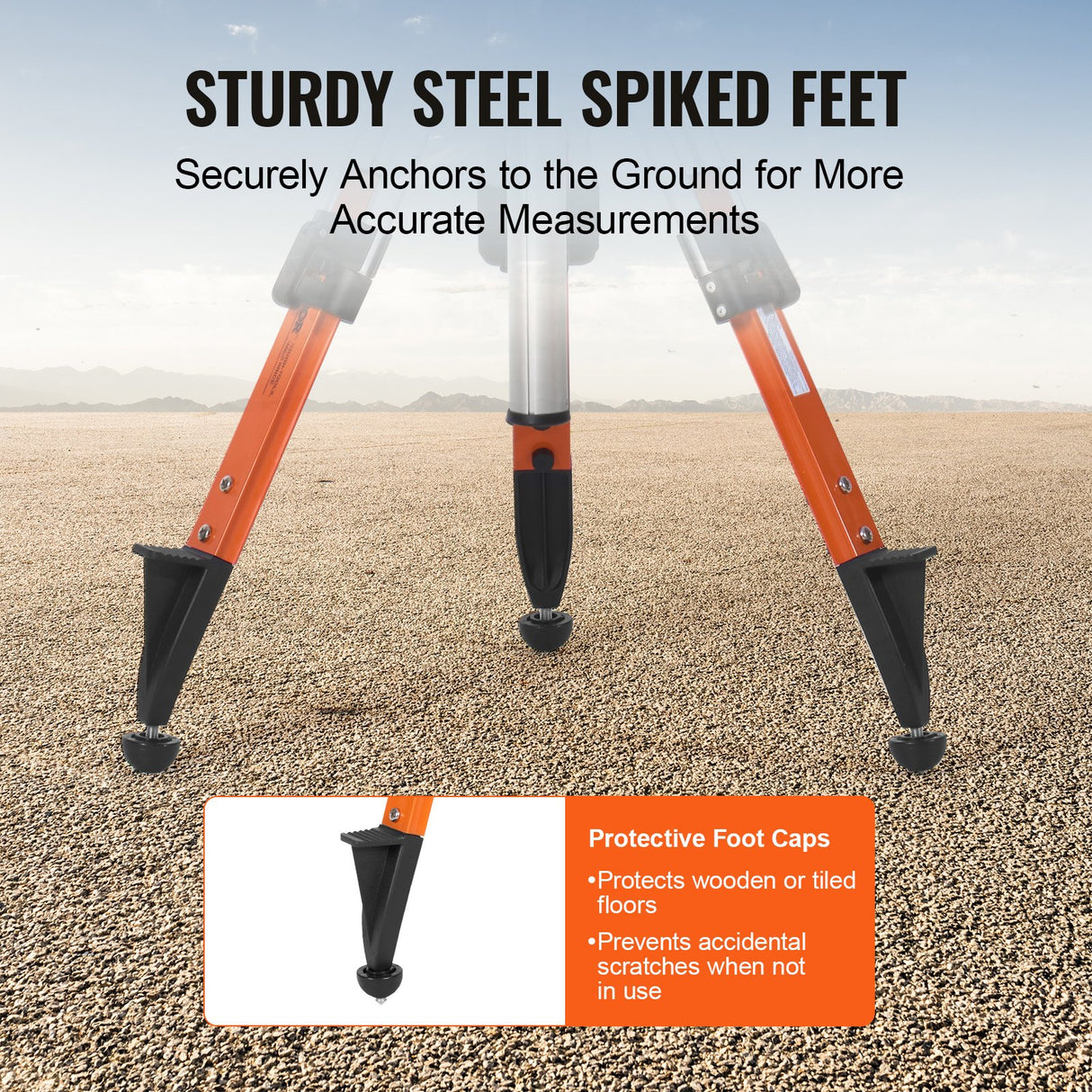 VEVOR Laser Level Tripod Stand 5/8"-11 Thread 27.16-67.71 in Height Adjustment