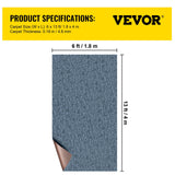 VEVOR Marine Carpet 6x13ft Boat Area Rug Roll Cutpile In/Outdoor Patio Deck Gray, 1.8x4m - Close-Up Angle