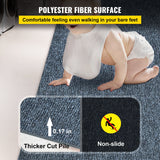 VEVOR Gray Marine Carpet 6 ft x 23 ft Boat Carpet Rugs Indoor Outdoor Rugs for Patio Deck Anti-Slide TPR Water-Proof Back Cut Outdoor Marine Carpeting Easy Clean Outdoor Carpet Roll - Side View