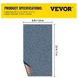 VEVOR Gray Marine Carpet 6 ft x 23 ft Boat Carpet Rugs Indoor Outdoor Rugs for Patio Deck Anti-Slide TPR Water-Proof Back Cut Outdoor Marine Carpeting Easy Clean Outdoor Carpet Roll - Close-Up Angle