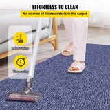 VEVOR Deep Blue Marine Carpet 6 ft x 49.2 ft Marine Carpeting Marine Grade Carpet for Boats with Waterproof Back Outdoor Rug for Patio Porch Deck Garage Outdoor Area Rug Runner Non-Slide Porch Rug - Rear View