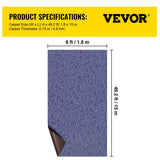 VEVOR Deep Blue Marine Carpet 6 ft x 49.2 ft Marine Carpeting Marine Grade Carpet for Boats with Waterproof Back Outdoor Rug for Patio Porch Deck Garage Outdoor Area Rug Runner Non-Slide Porch Rug - Close-Up Angle