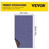 VEVOR Deep Blue Marine Carpet 6 ft x 52.5 ft Marine Carpeting Marine Grade Carpet for Boats with Waterproof Back Outdoor Rug for Patio Porch Deck